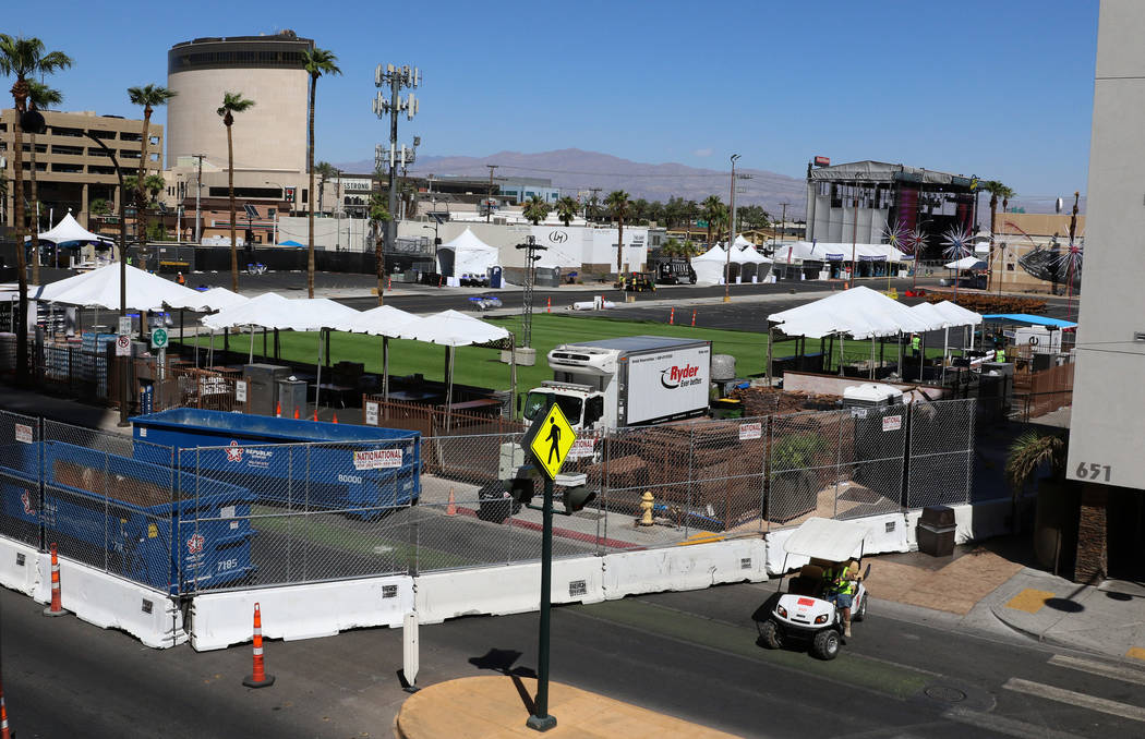 Life is Beautiful music festival site next to El Cortez Cabana Suites on E Ogden Avenue photog ...