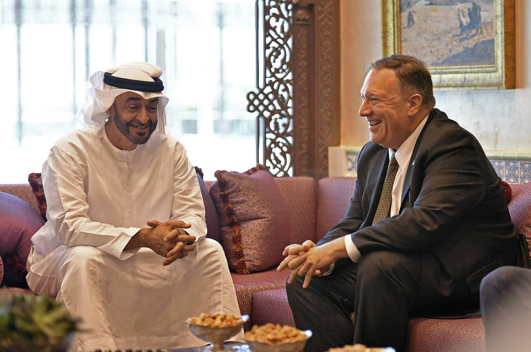 U.S. Secretary of State Mike Pompeo meets with Abu Dhabi Crown Prince Mohamed bin Zayed al-Nahy ...