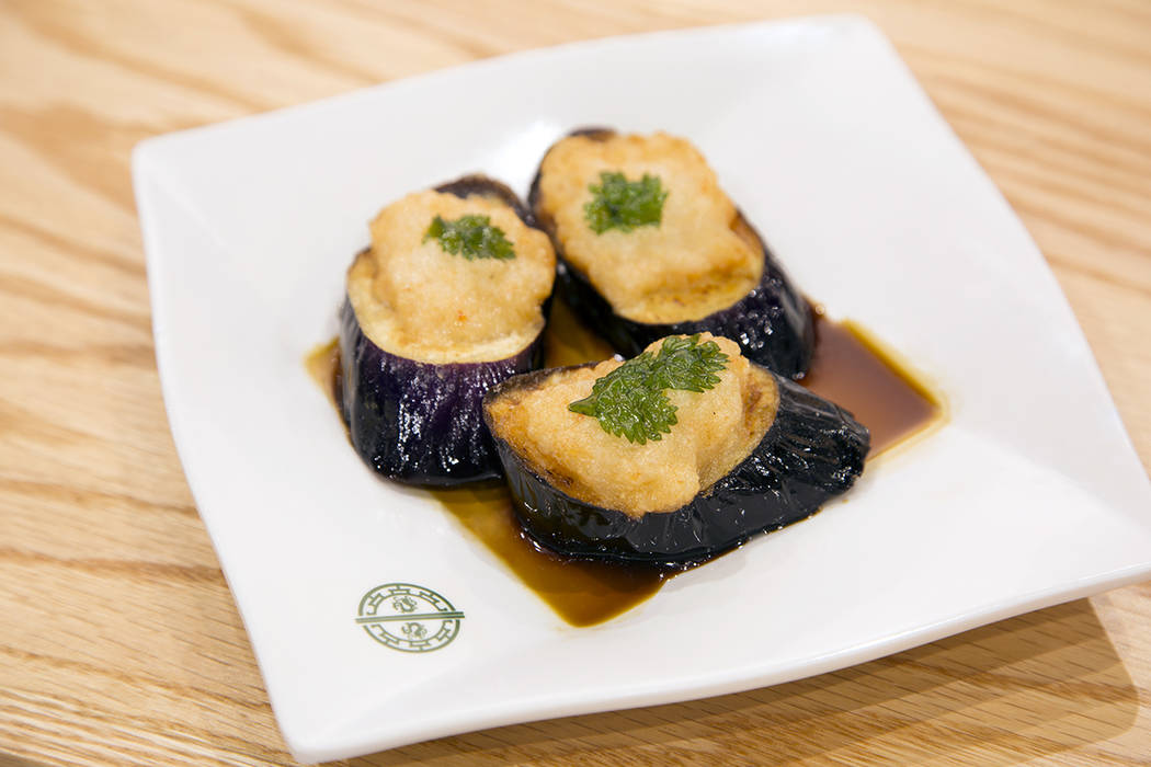 The deep-fried egglant with shrimp at Tim Ho Wan. (Tim Ho Wan)