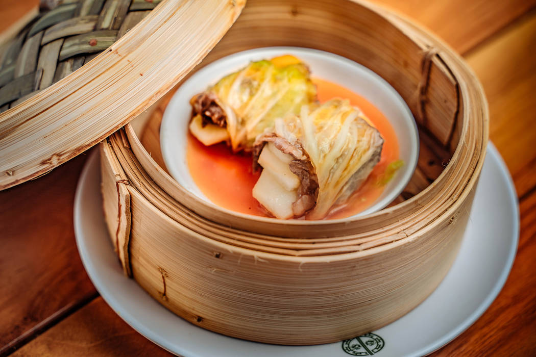 Steamed wagyu beef bundle with apple and mushroom at Tim Ho Wan. (Tim Ho Wan)