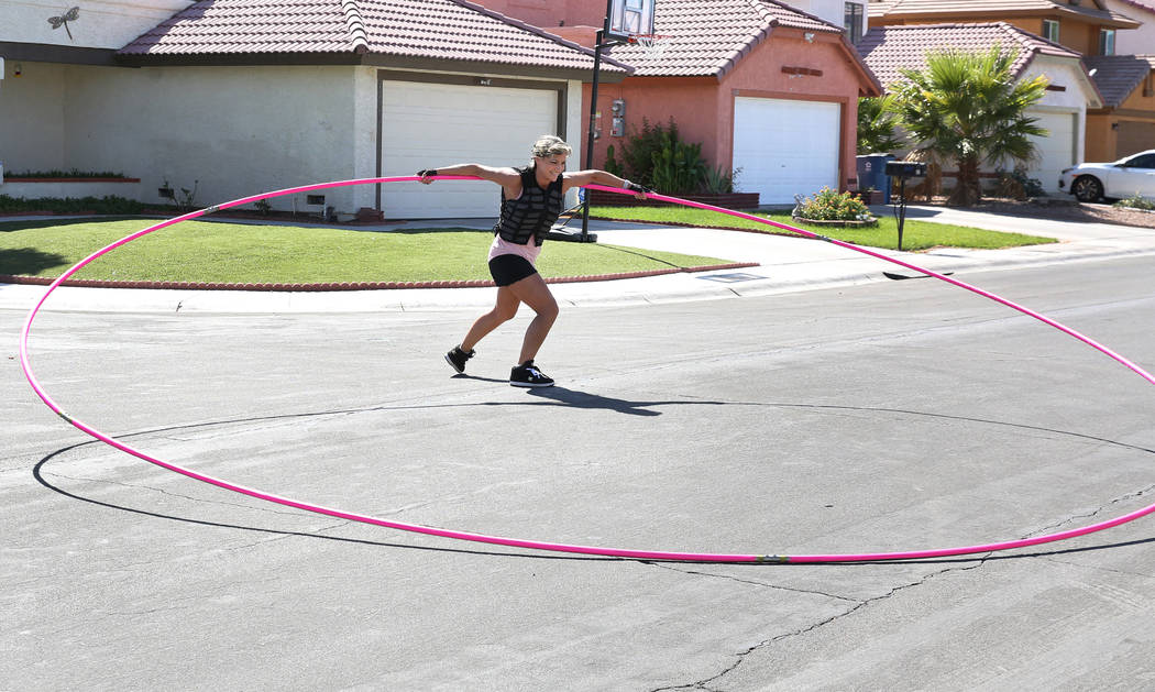 Getti Kehayova, 42, who recently broke the Guinness World Record for the “largest hula hoop s ...