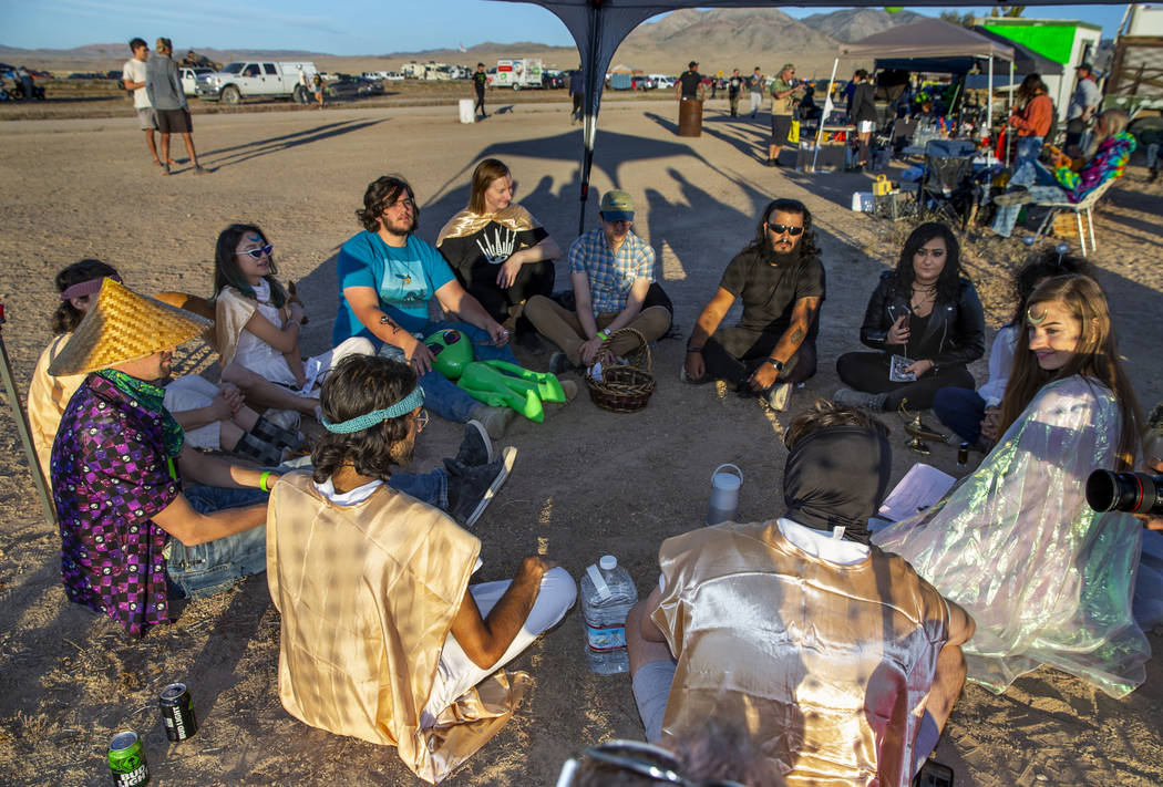 UNICULT leader Unicole, right, leads a talking to aliens telepathy class for a suggested $25 do ...