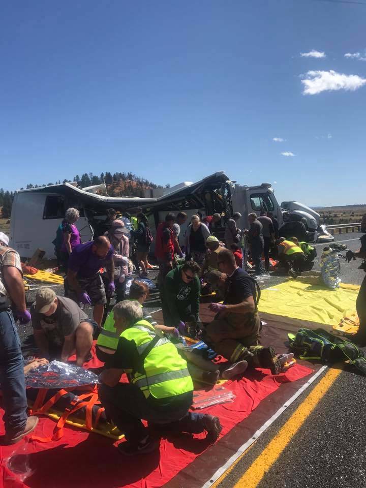 Four people were killed and dozens were injured in a tour bus crash near Bryce Canyon National ...