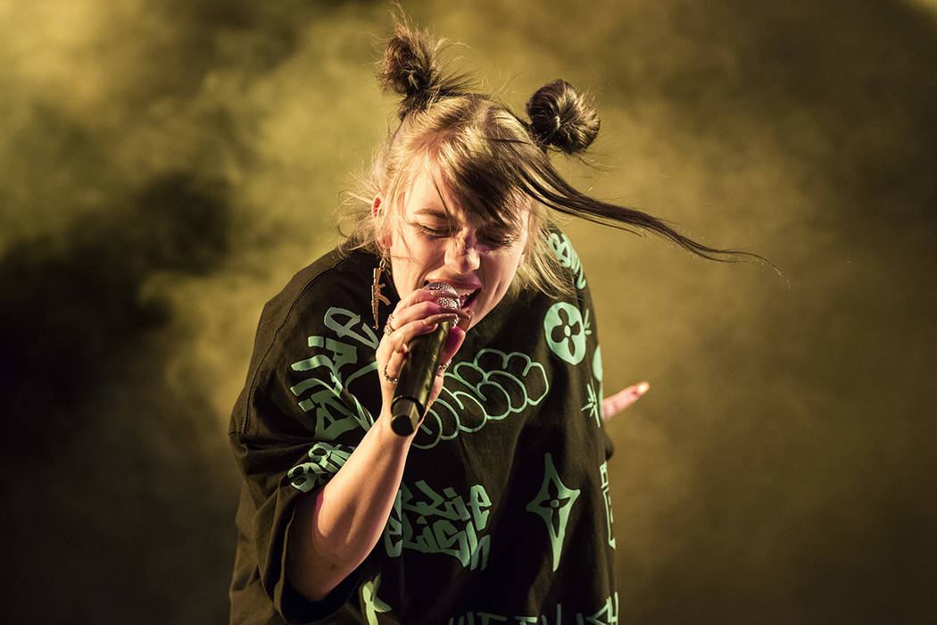 Billie Eilish performs at the downtown stage during the first day of the Life is Beautiful fest ...