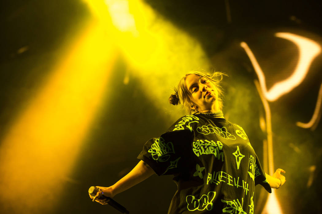 Billie Eilish performs at the downtown stage during the first day of the Life is Beautiful fest ...