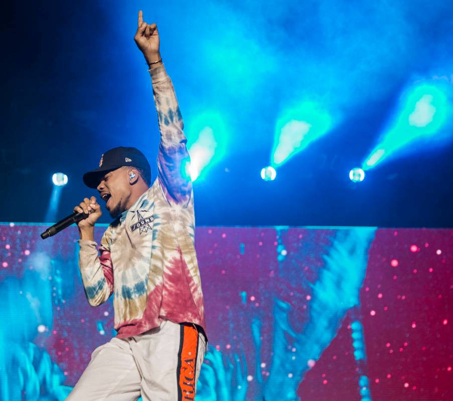 Chance the Rapper performs at the Downtown Stage during the first day of Life is Beautiful fest ...