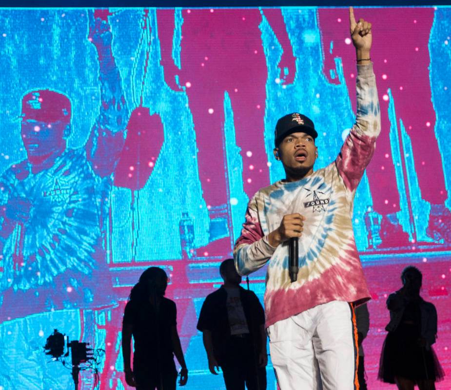 Chance the Rapper performs at the Downtown Stage during the first day of Life is Beautiful fest ...