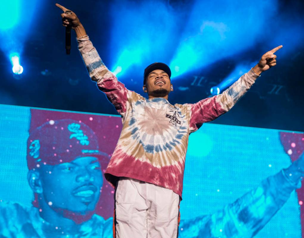 Chance the Rapper performs at the Downtown Stage during the first day of Life is Beautiful fest ...