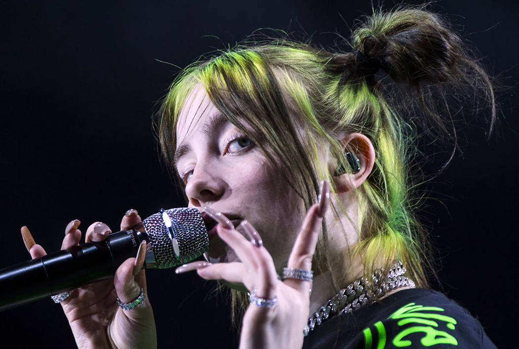 Billie Eilish performs at the downtown stage during the first day of the Life is Beautiful fest ...