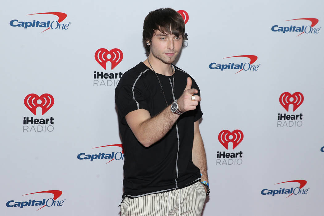 Wesley Stromberg poses on the iHeartRadio red carpet at T-Mobile Arena in Las Vegas, Saturday, ...