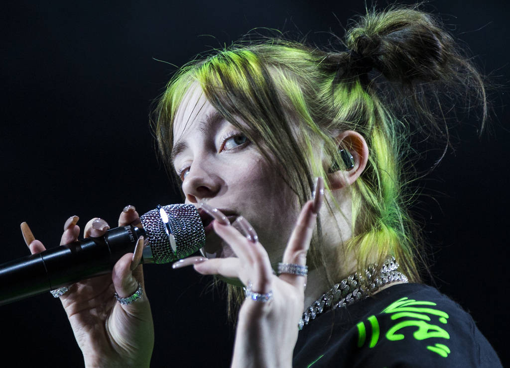 Billie Eilish performs at the downtown stage during the first day of the Life is Beautiful fest ...