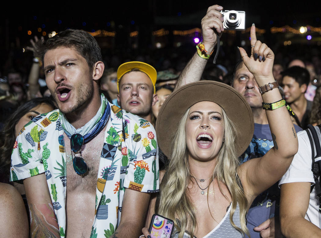 Fans cheer for Of Monsters and Men on the Downtown Stage during the second day of Life is Beaut ...