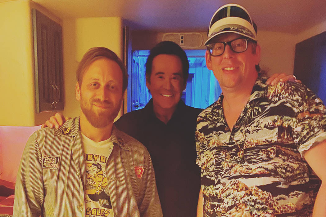 Wayne Newton, middle, is shown with Dan Auerbach and Patrick Carney of The Black Keys before Ne ...