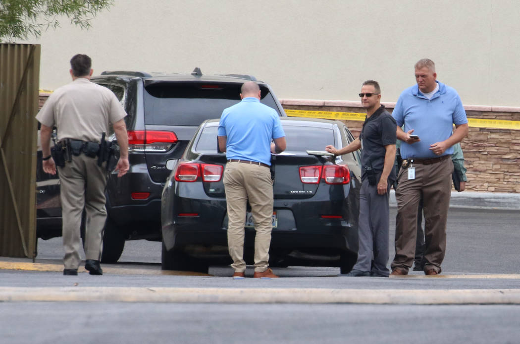 Las Vegas police blocked off part of Rainbow Boulevard at the 7700 block of South Rainbow Boule ...