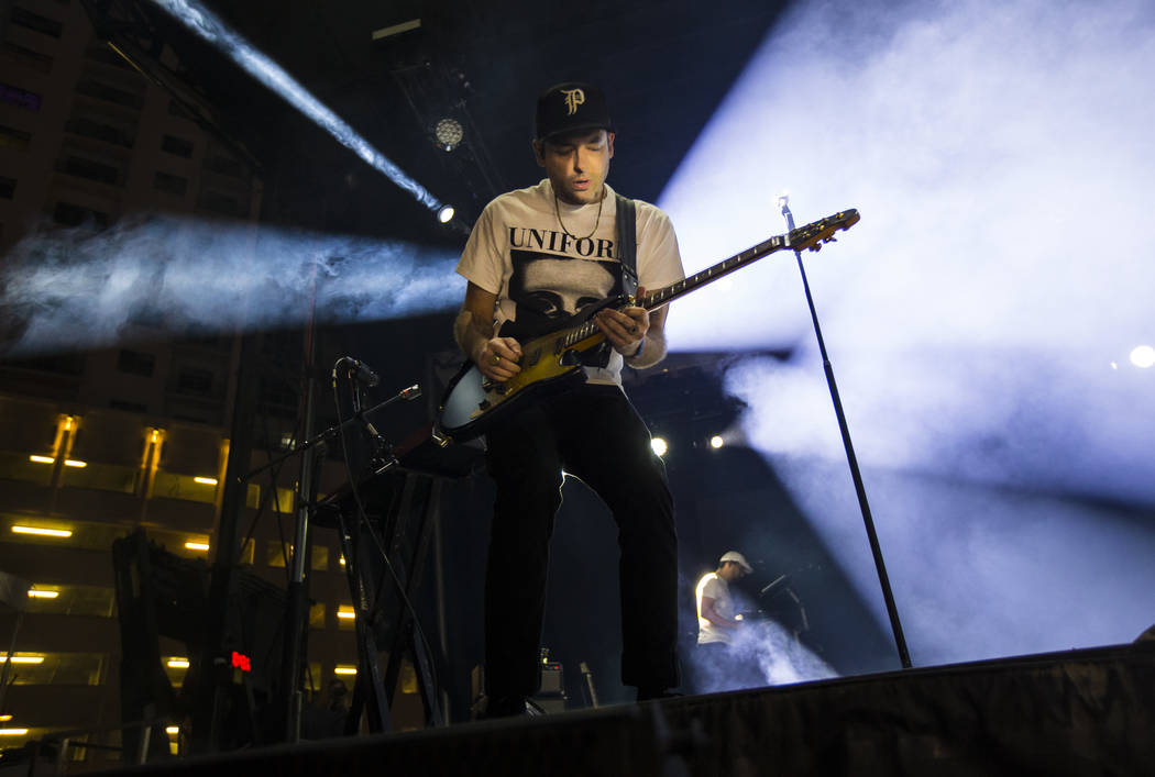 Josh Carter, of Phantogram, performs at the Huntridge stage during day 3 of the Life is Beautif ...