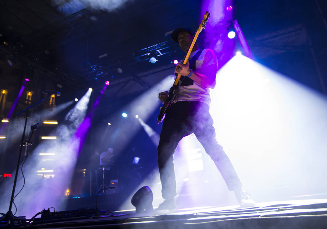 Josh Carter, of Phantogram, performs at the Huntridge stage during day 3 of the Life is Beautif ...