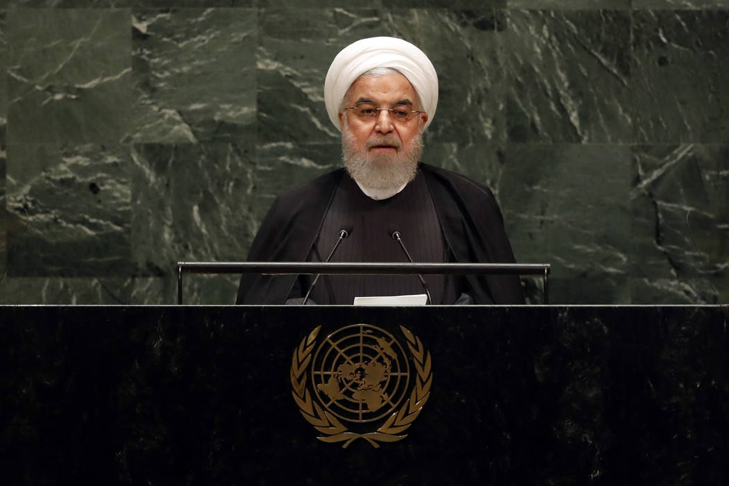 Iran's President Hassan Rouhani addresses the 74th session of the United Nations General Assemb ...