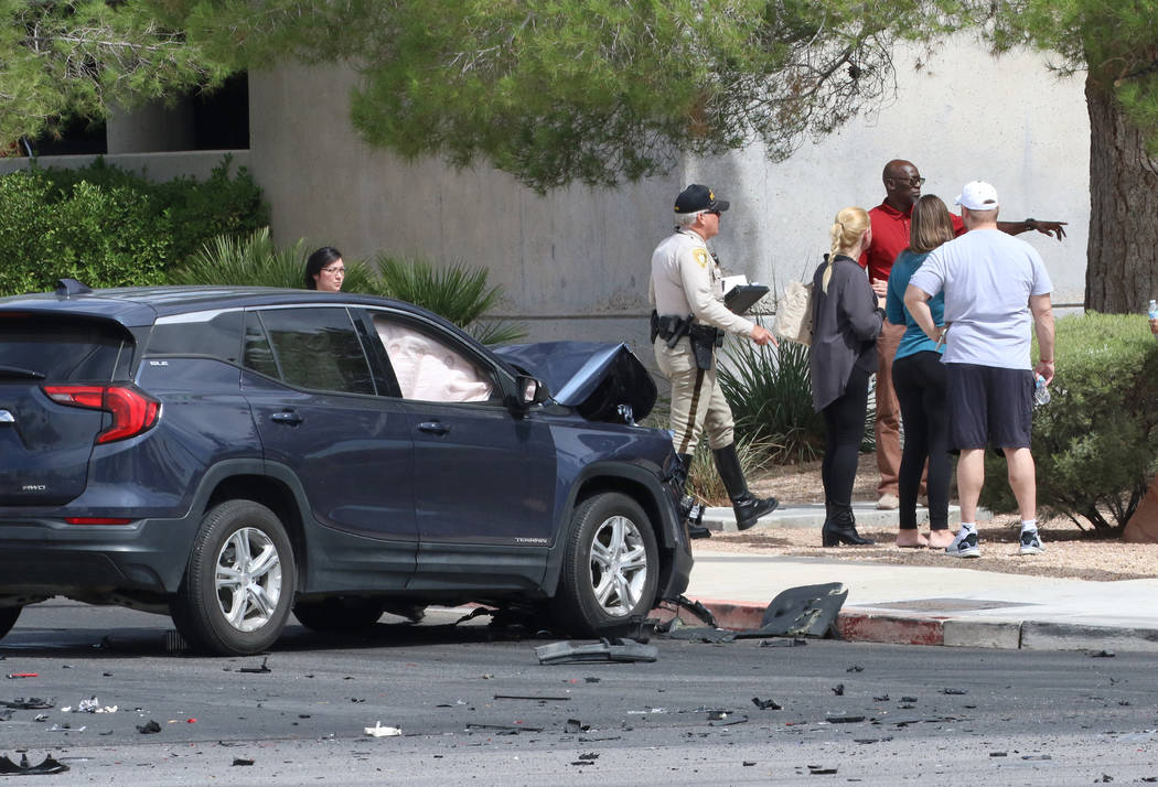 Las Vegas police investigate fatal crash at the intersection of Sahara Avenue and Steve Rigazio ...