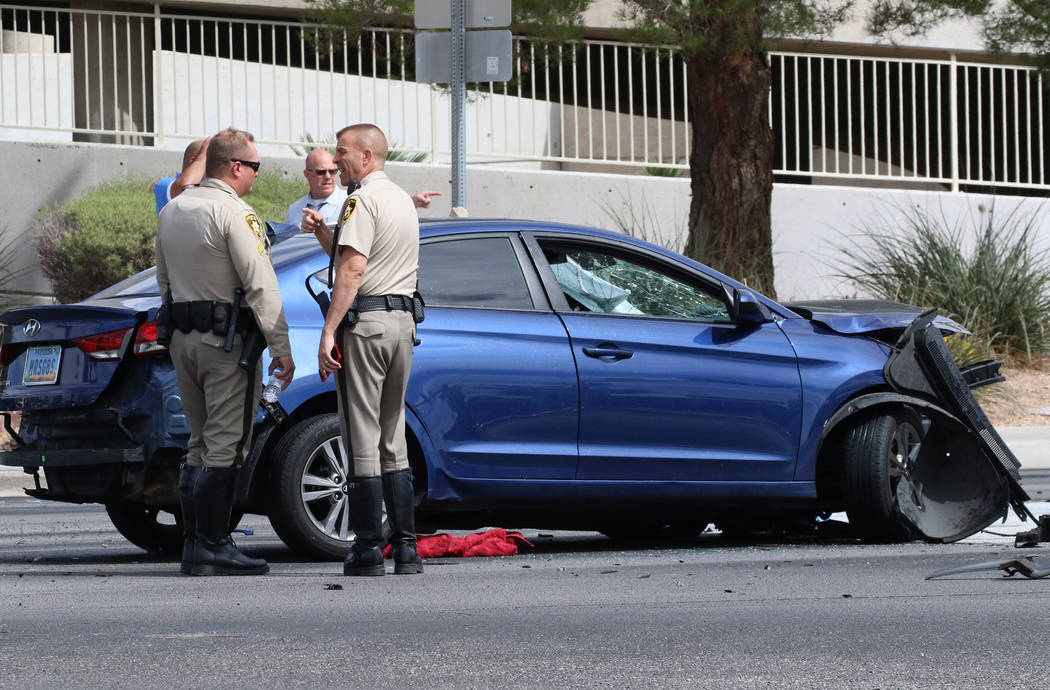 Las Vegas police investigate fatal crash at the intersection of Sahara Avenue and Steve Rigazio ...