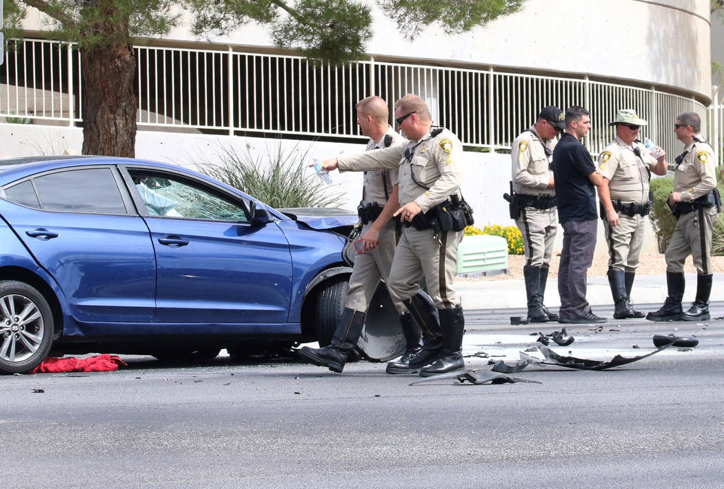 Las Vegas police investigate fatal crash at the intersection of Sahara Avenue and Steve Rigazio ...