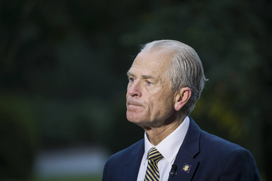 In this Wednesday, Sept. 11, 2019 file photo, White House trade adviser Peter Navarro pauses wh ...