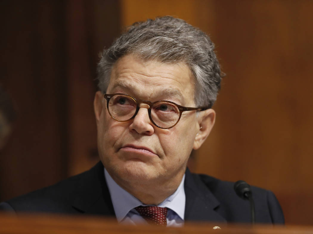 FILE - In this Sept. 20, 2017 file photo, then Sen. Al Franken, D-Minn., listens during a Senat ...