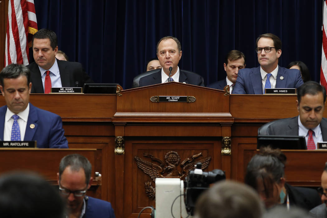 House Intelligence Committee Chairman, Rep. Adam Schiff, D-Calif., speaks before Acting Directo ...