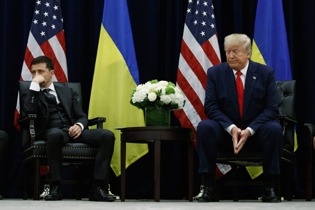 President Donald Trump meets with Ukrainian President Volodymyr Zelenskiy at the InterContinent ...