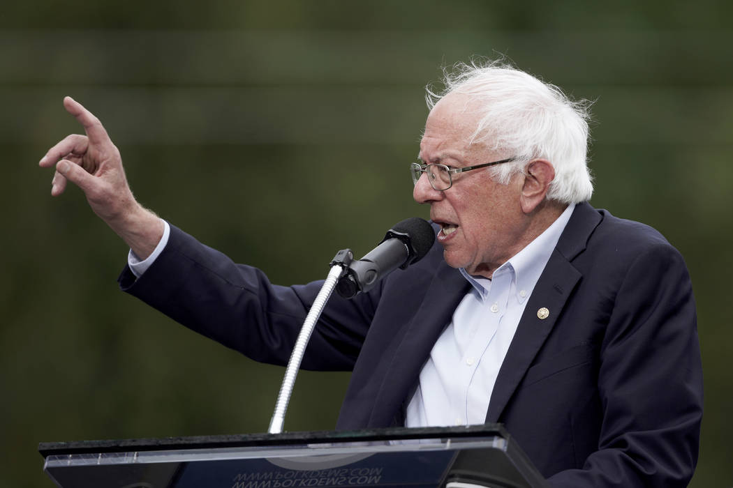 Democratic presidential candidate Sen. Bernie Sanders, I-Vt., speaks at the Polk County Democra ...