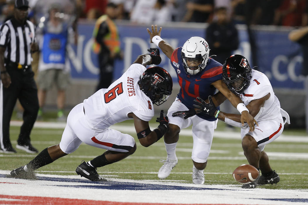 Arizona quarterback Khalil Tate (14) during an NCAA football game against Texas Tech on Saturda ...