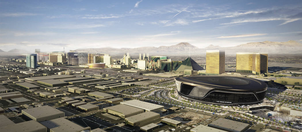 Rendering of Allegiant Stadium in Las Vegas. (Raiders)