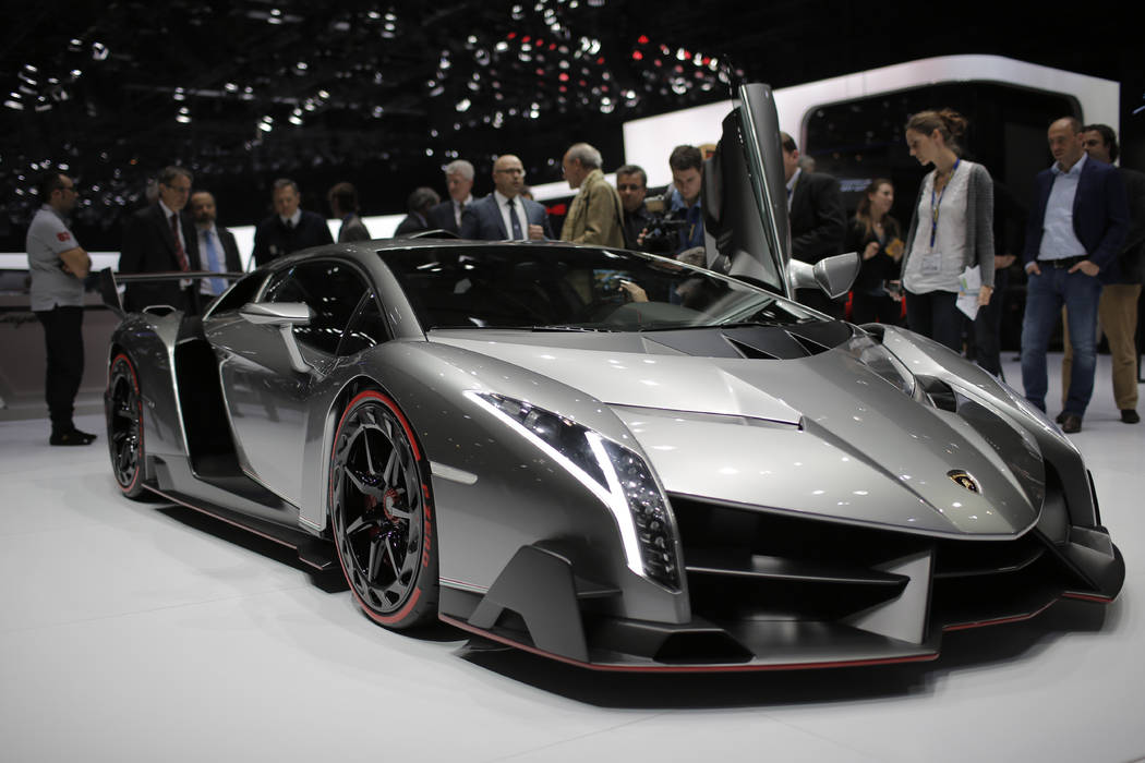 FILE - This Tuesday, March 5, 2013 file photo shows the new Lamborghini Veneno during the first ...