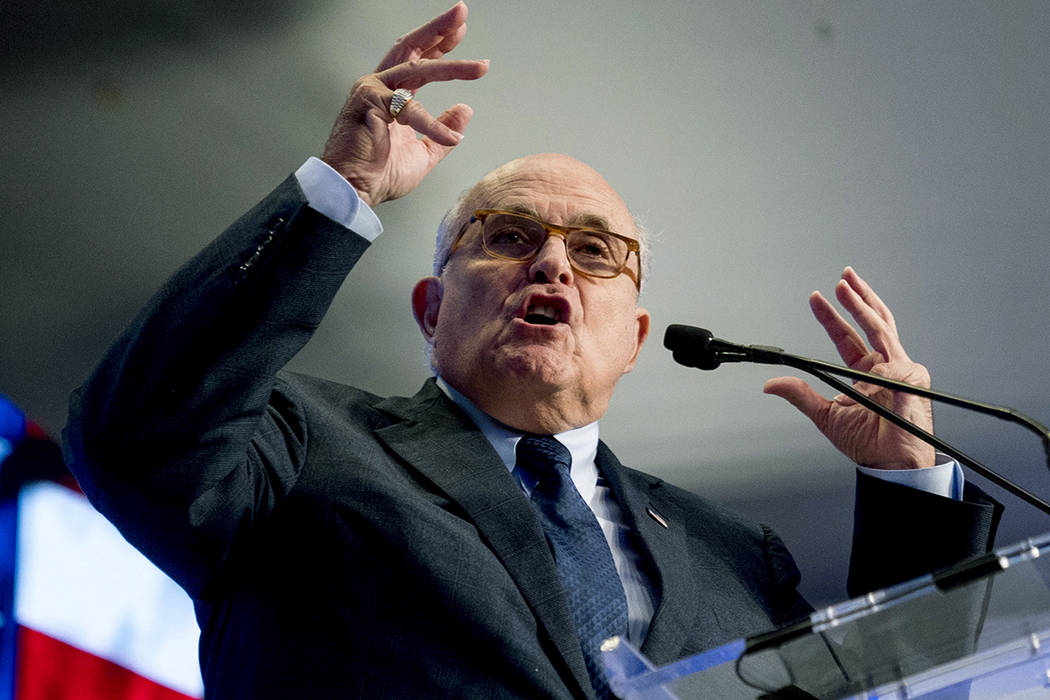 FILE - In this May 5, 2018, file photo, Rudy Giuliani, an attorney for President Donald Trump, ...