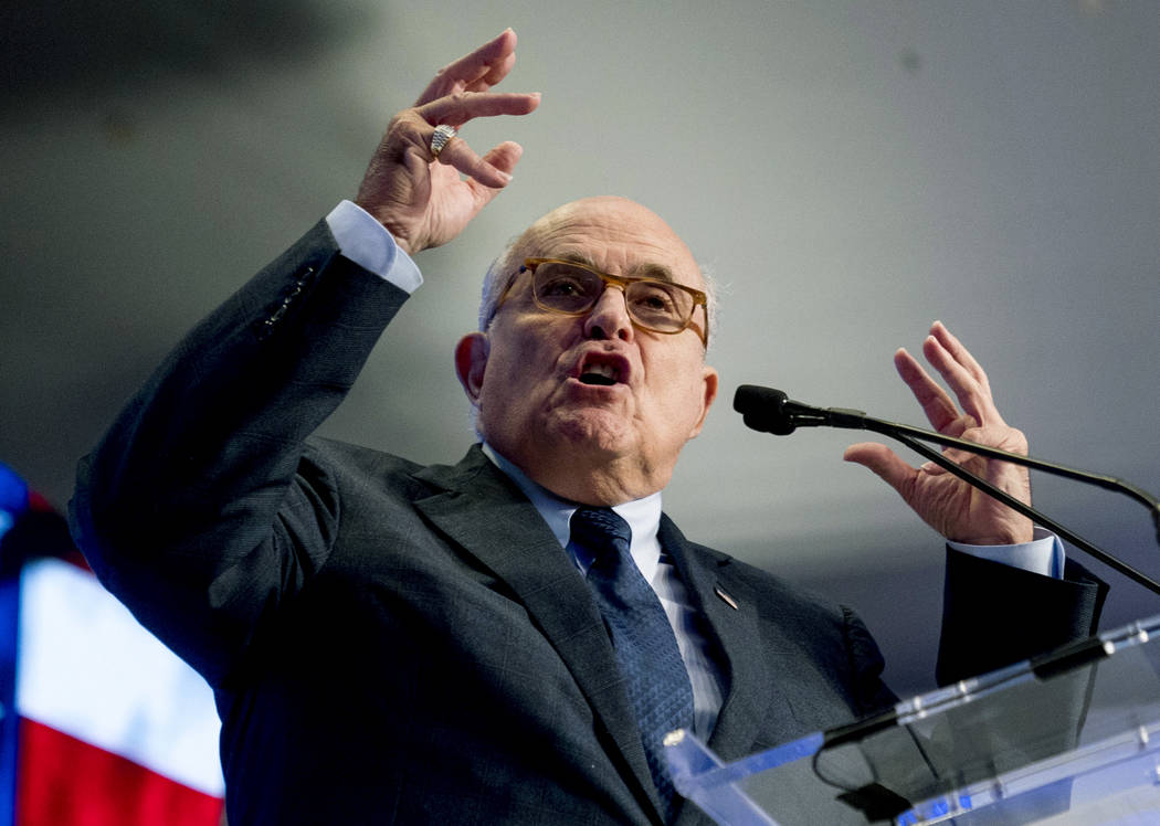 FILE - In this May 5, 2018, file photo, Rudy Giuliani, an attorney for President Donald Trump, ...