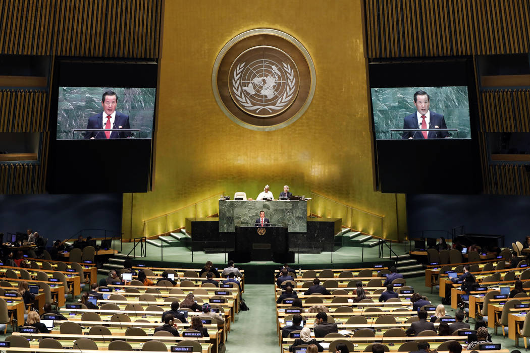 Kim Song, chair of the delegation of North Korea, addresses the 74th session of the United Nati ...