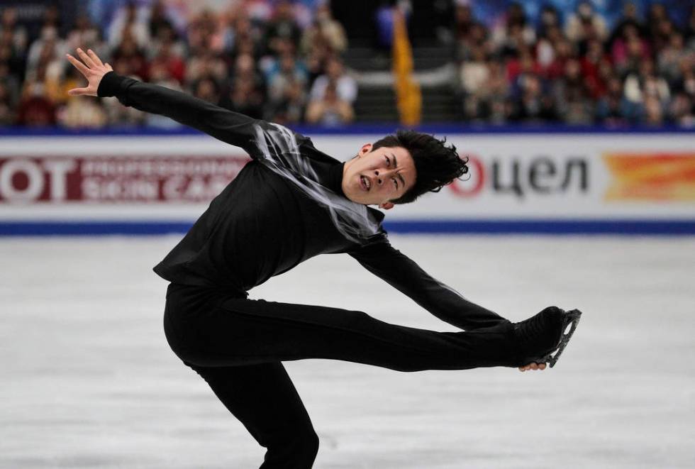 Nathan Chen from the U.S. performs his men's free skating routine during the ISU World Figure S ...