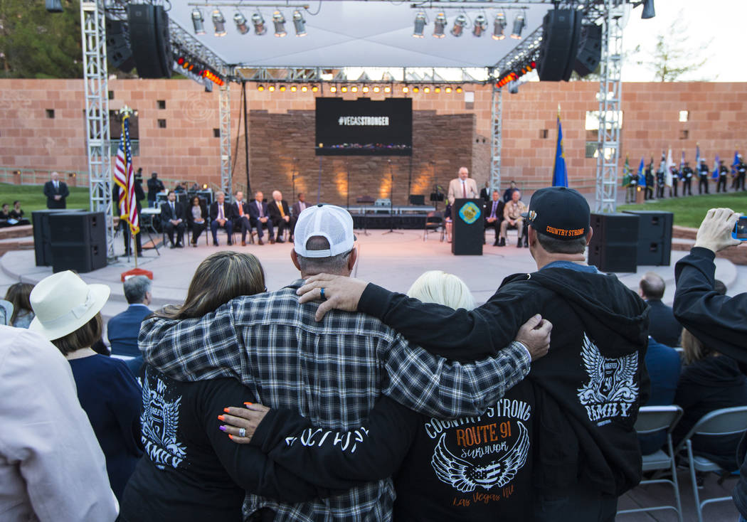 Route 91 Harvest festival survivors, from left, Connie Long, Jimmy Long, Michele Crozer and Pet ...