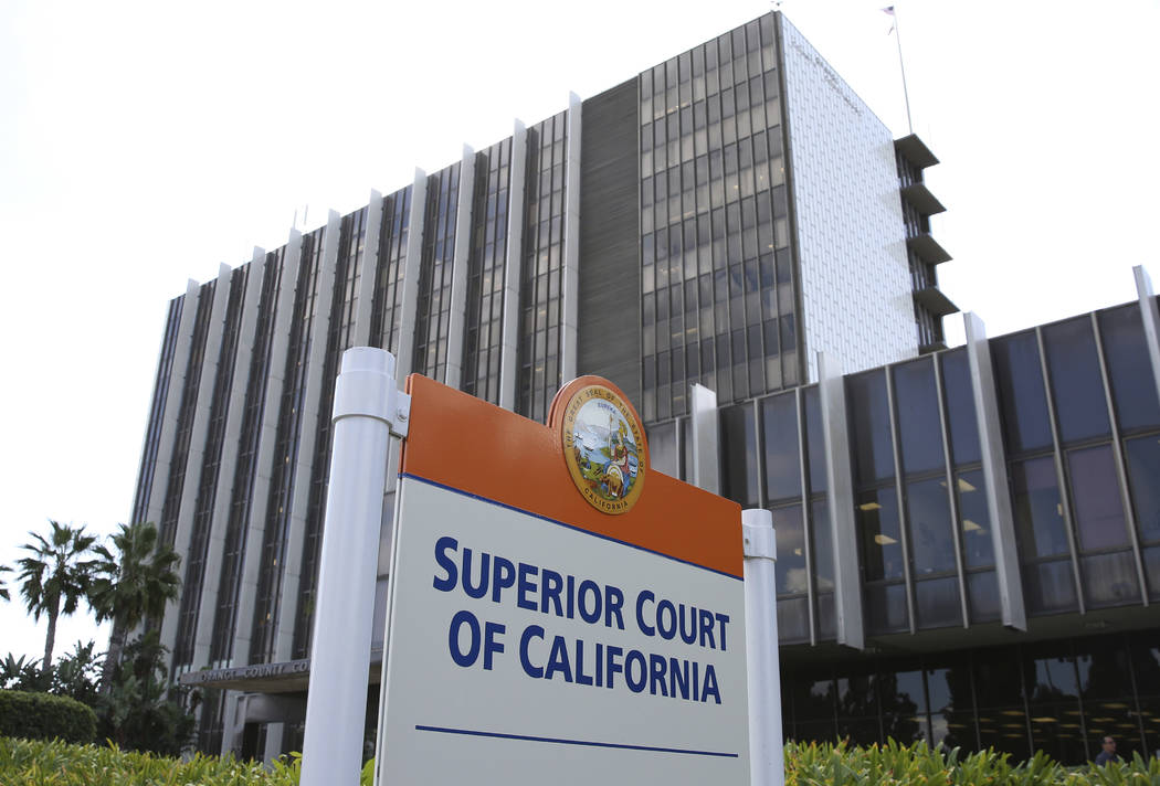 Orange County Superior Court of California on Tuesday, Oct. 1, 2019, in Santa Ana, Calif. (Bizu ...