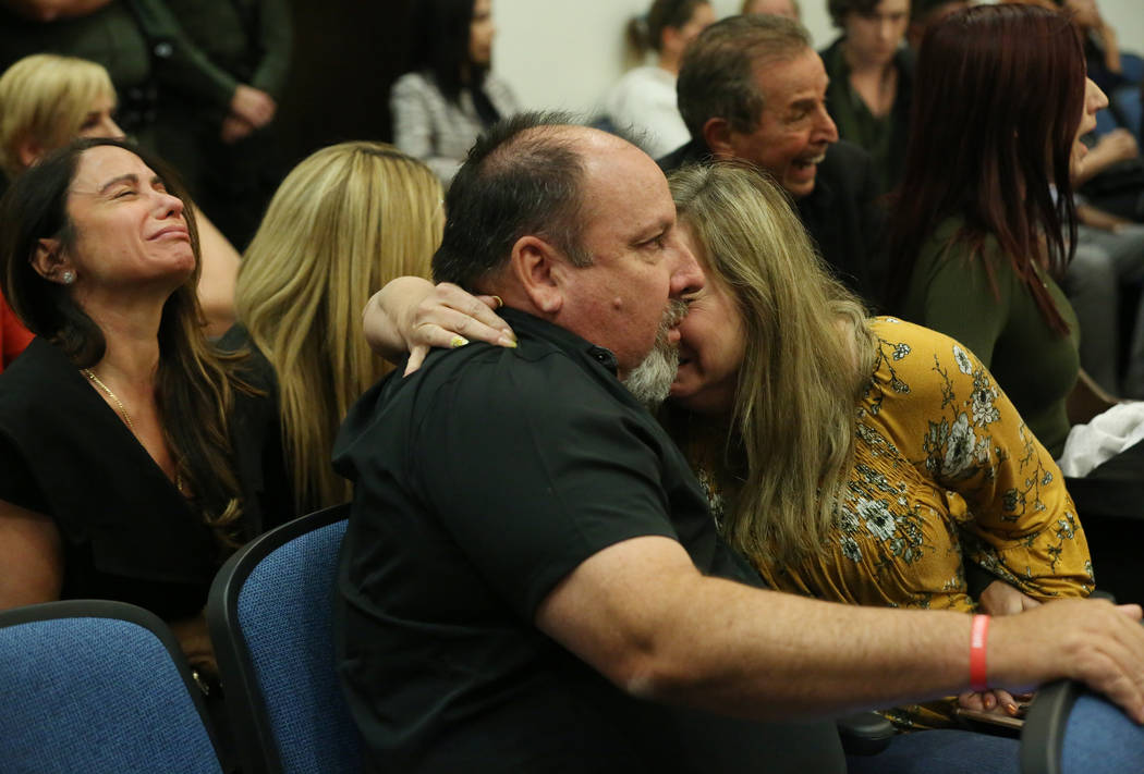 Rhonda Hawley, right, and her husband Aaron, the parents of Brooke Hawley, one of the teens kil ...