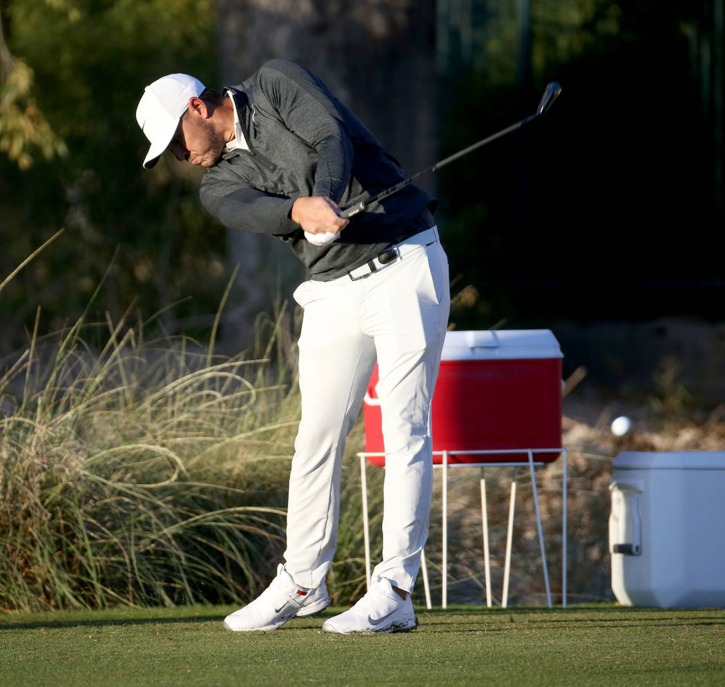 Brooks Koepka hits on the 12th tee during the Shriners Hospitals for Children Open Pro-Am at TP ...