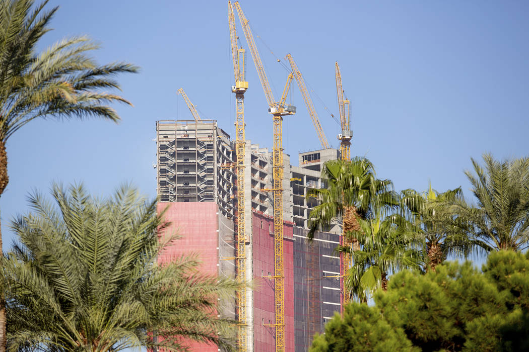 Construction continues on Resorts World Las Vegas on the Las Vegas Strip on Thursday, Oct. 3, 2 ...