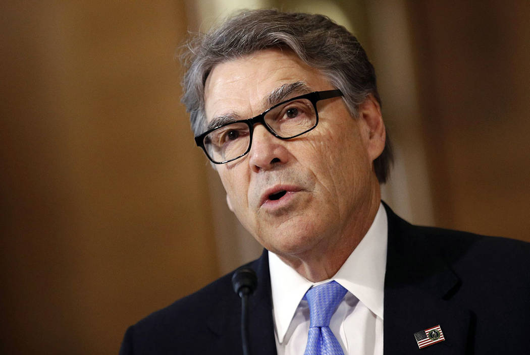 Energy Secretary Rick Perry testifies before the Senate Energy and Natural Resources Committee ...