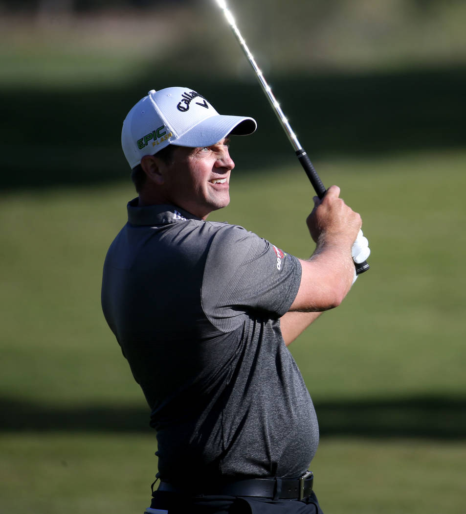 Brian Stuard hits on the first hole during second round of Shriners Hospitals for Children Open ...