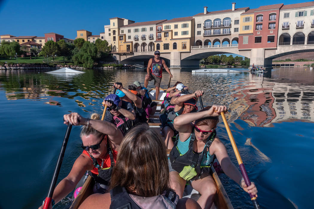 Lavonne Hing A race team practices for the 2019 Rose Regatta Dragon Boat Festival, scheduled fo ...