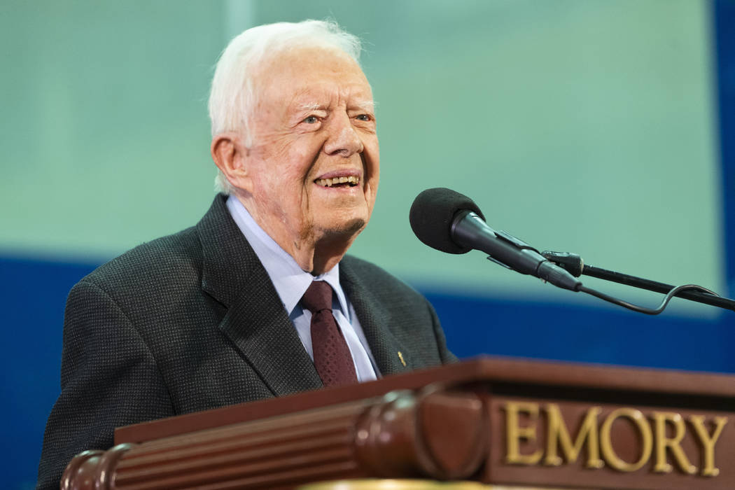 FILE - In this Sept. 18, 2019, file photo, Former President Jimmy Carter answers questions subm ...