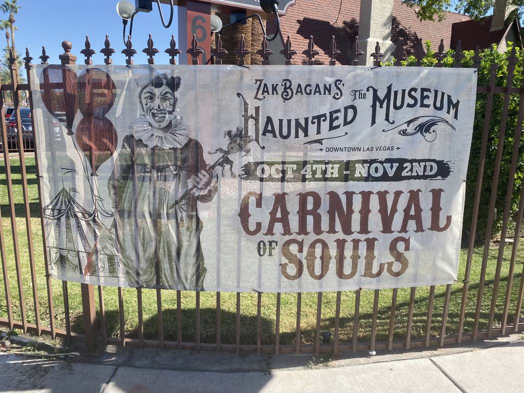 The Carnival of Souls sign at Zak Bagans' Haunted Museum, which runs through Nov. 2. (John Kats ...
