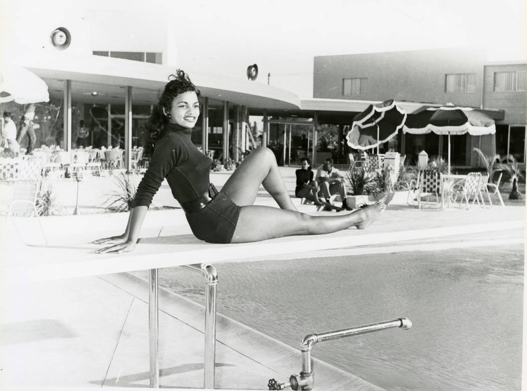 An undated photo of a showgirl at the Moulin Rouge. (UNLV Libraries Special Collections & Archives)