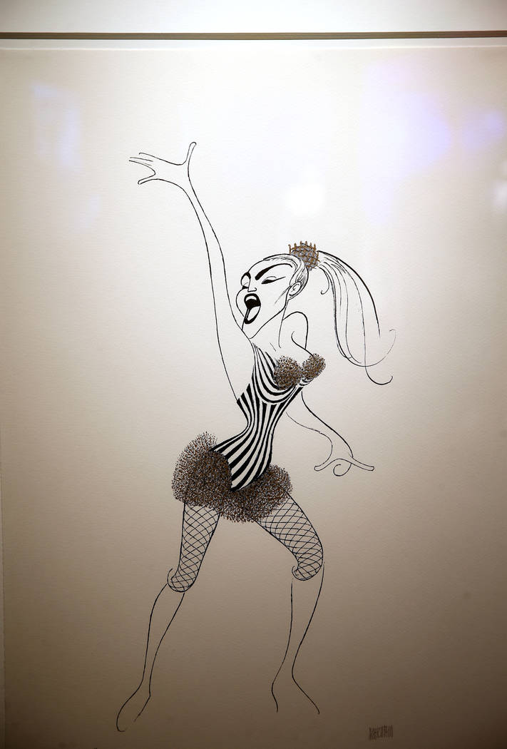 Madonna by Al Hirschfeld at a new rock memorabilia exhibit at the Hard Rock Hotel in Las Vegas ...