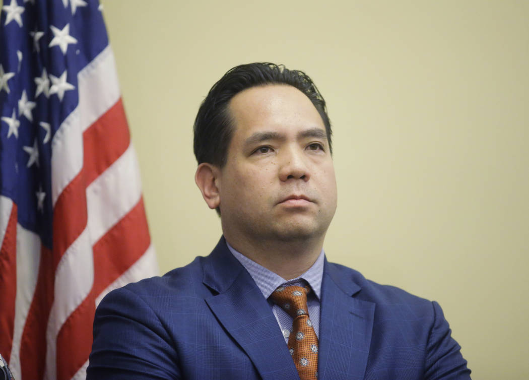 FILE - In this Feb. 23, 2017, file photo, Utah Attorney General Sean Reyes looks on during a ne ...