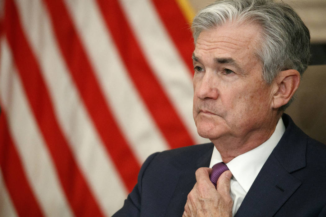 FILE - In this Oct. 4, 2019, file photo Federal Reserve Chairman Jerome Powell attends a panel ...